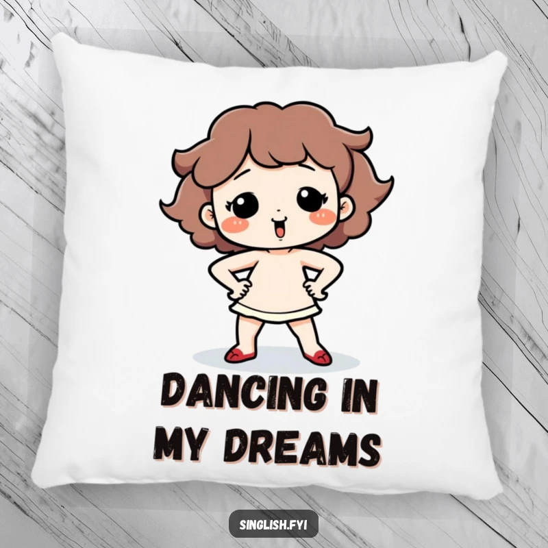 Funny Dancing Character Pillow with a cute character performing a silly dance with hands on hips, offering cozy and humorous decor.
