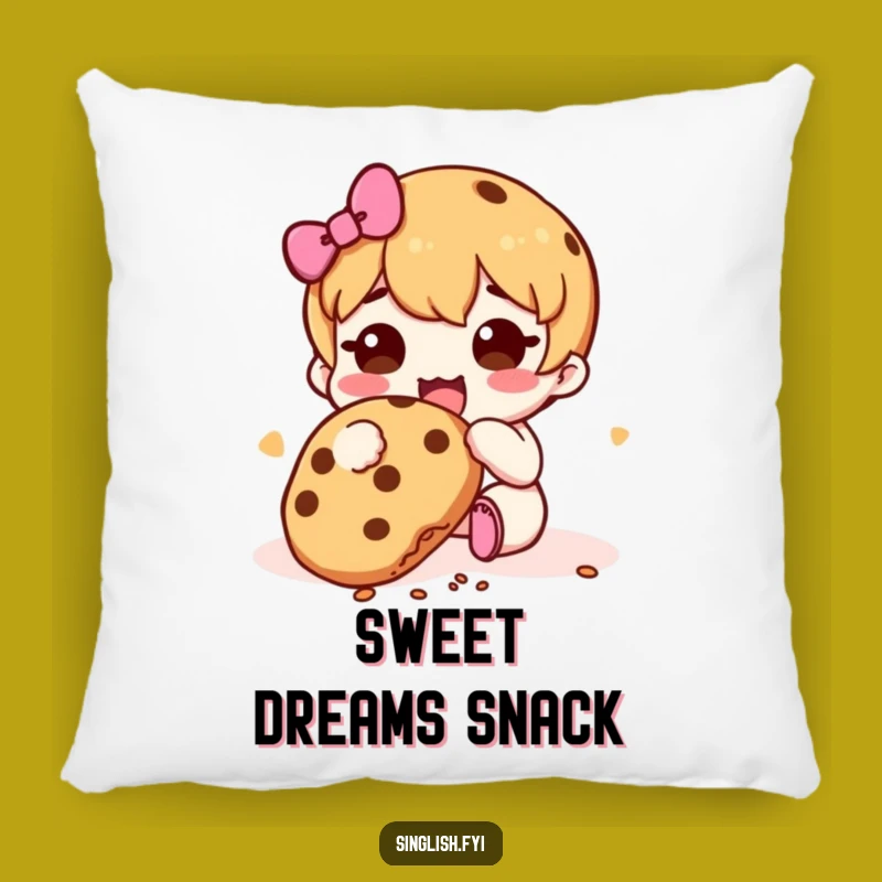 Funny Happy Cookie Muncher Pillow: Cute Character Comfort, Perfect Funny Gift