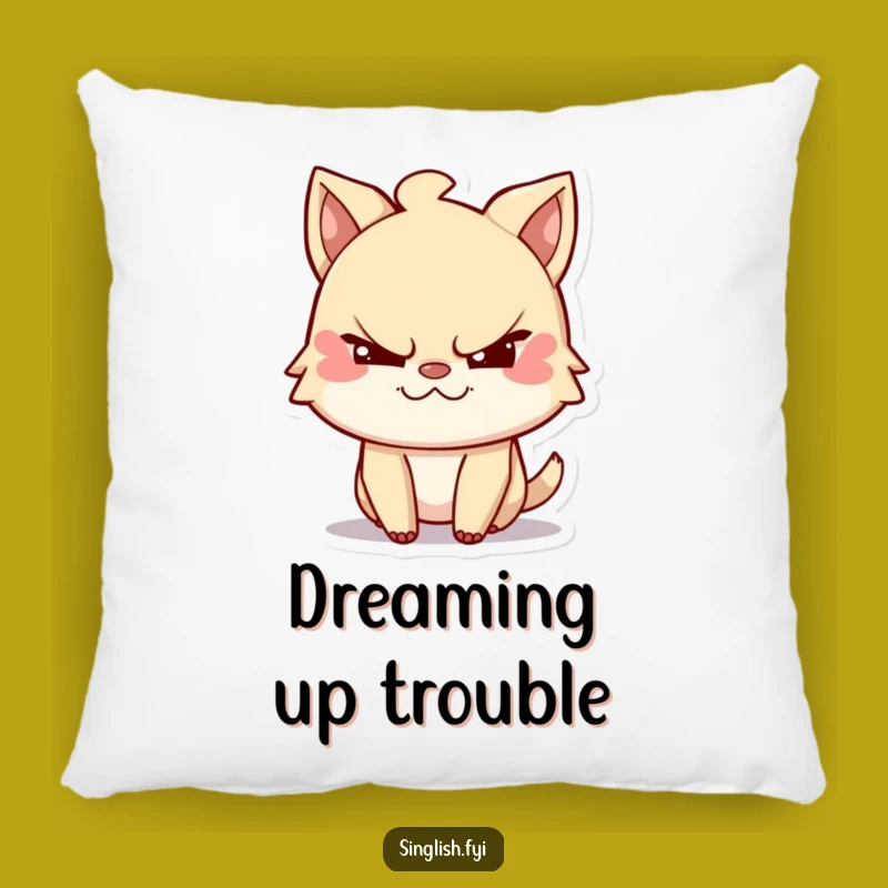 Funny Mischievous Character Pillow, Playful Wink Accent Cushion, Cozy Gift