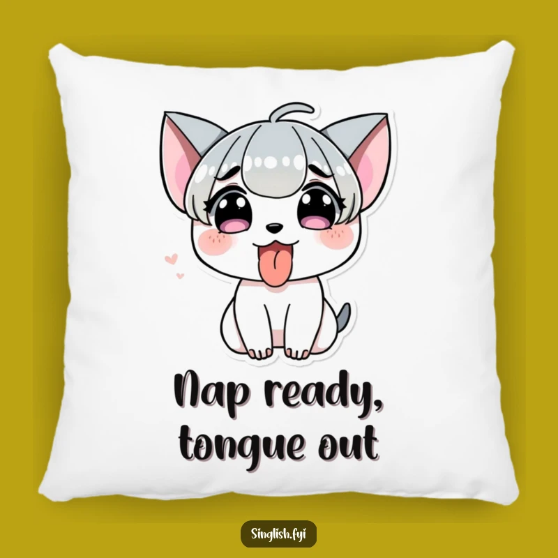 Funny Tongue Out Pillow - Cozy Cheeky Comfort, Playful Accent Pillow Gift