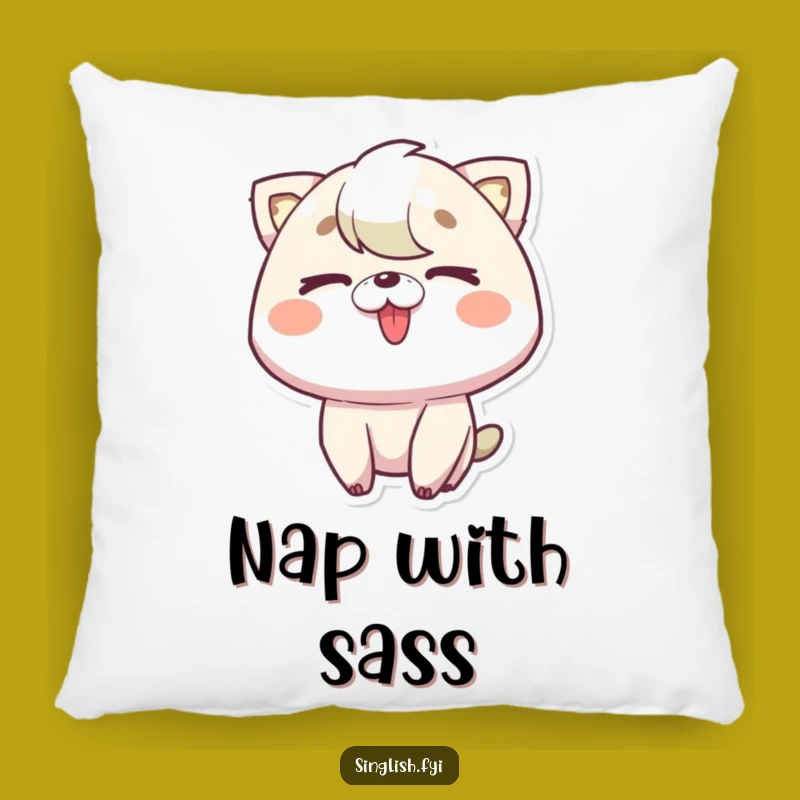 Funny Tongue Out Wink Pillow: Playful Character Cozy Cheeky Cushion Gift