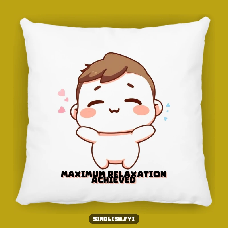 Funny Happy Sigh Pillow - Cozy Relaxation Comfort, Stress Relief Accent Pillow Gift