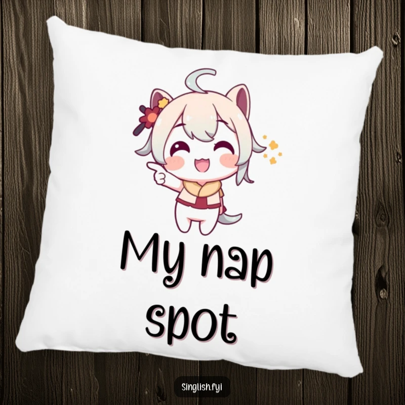 Funny Pointing Pillow: A character playfully points with a grin on this soft, funny pillow for cozy curiosity.