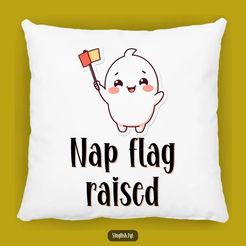 Funny Cheerful Waving Flag Character Pillow: Soft & Festive, Perfect Funny Gift
