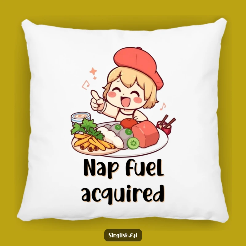 Funny Foodie Character Pillow - Soft Decorative Eater Cushion - Adorable Funny Gift Throw Pillow