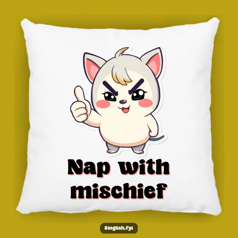 Funny Winking Thumbs Up Pillow: Comfy Cushion for Confidence Gift