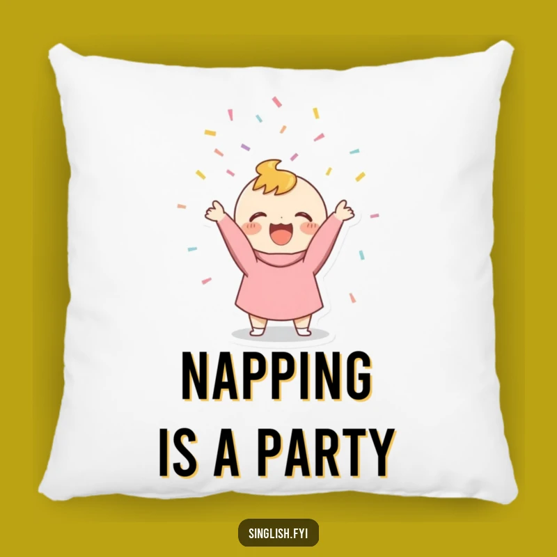 Funny Confetti Thrower Pillow: Joyful Character Cozy Celebration Cushion Gift