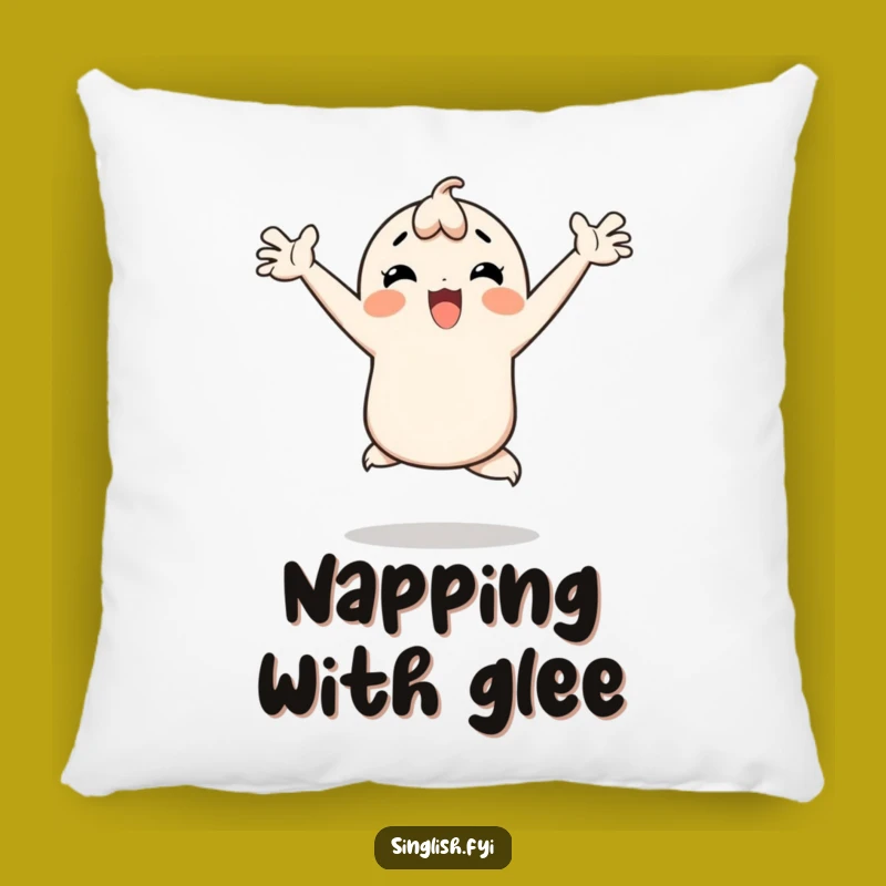 Cozy Funny Happy Hop Pillow: Cuddle Up with Pure Joy!