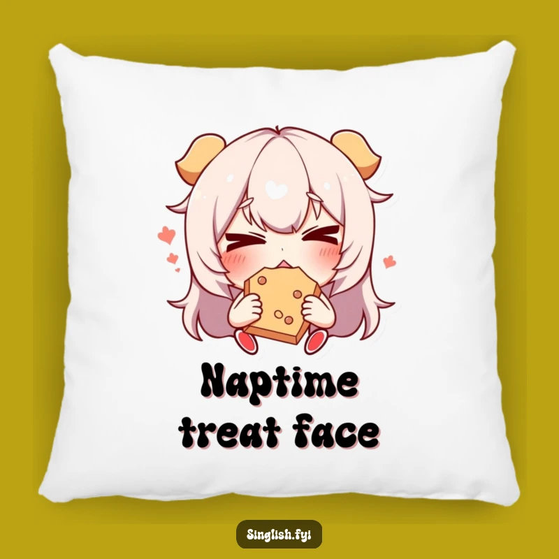 Funny Snack Face Character Pillow: Snuggle Up with Snack Time Fun