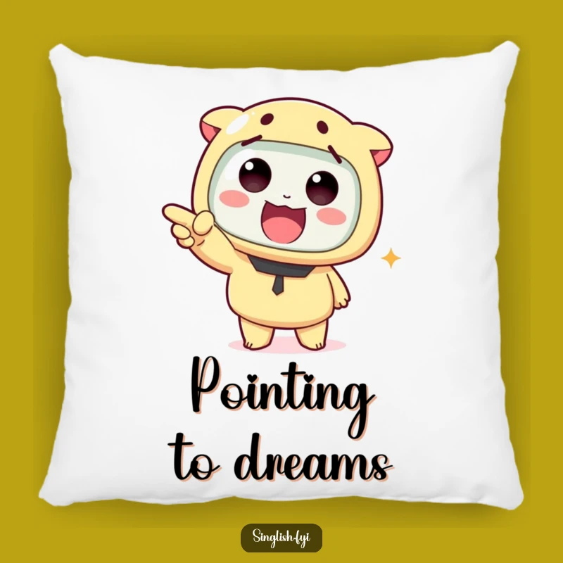 Comfy Funny Pointing Character Pillow - Huggable Humor for Your Home!