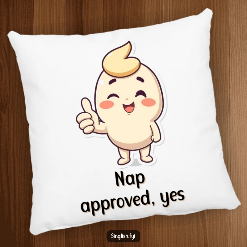 Funny Wink Thumbs Up Pillow with a happy character giving a thumbs up and a wink, perfect for adding comfort and humor.