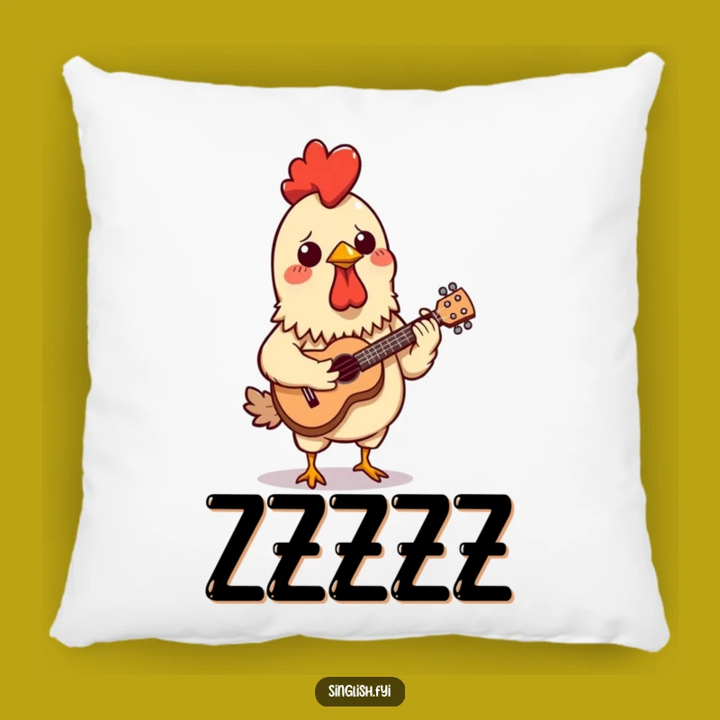 Funny Chicken Skewer Pillow - Confused Ukulele Cushion, Cozy & Hilarious Gift