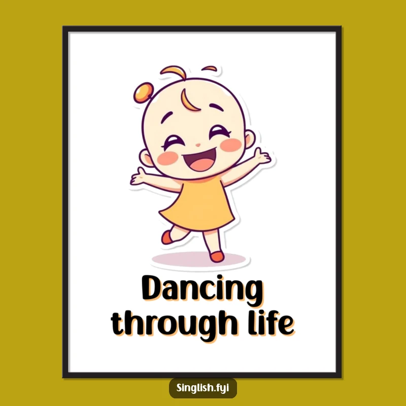 Funny Dancer Character Digital Art - Instant Download Dance Print - Unique Funny Gift Decor