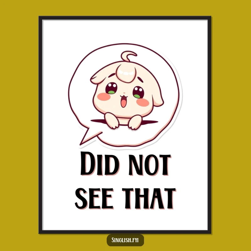 Funny Speech Bubble Digital Art: Surprised Character Print - Humorous Gift