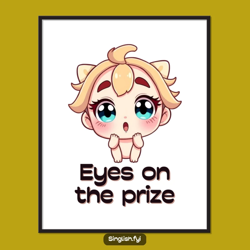 Funny Digital Art: Surprise Expression - Wide-Eyed Character Print Gift