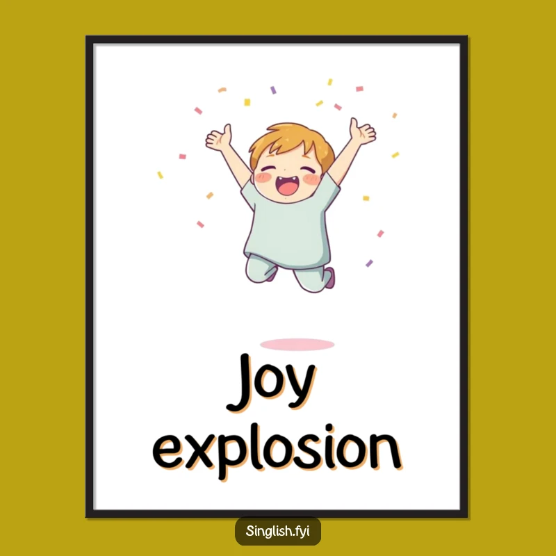 Funny Confetti Jump Digital Art - Instant Festive Decor Gift