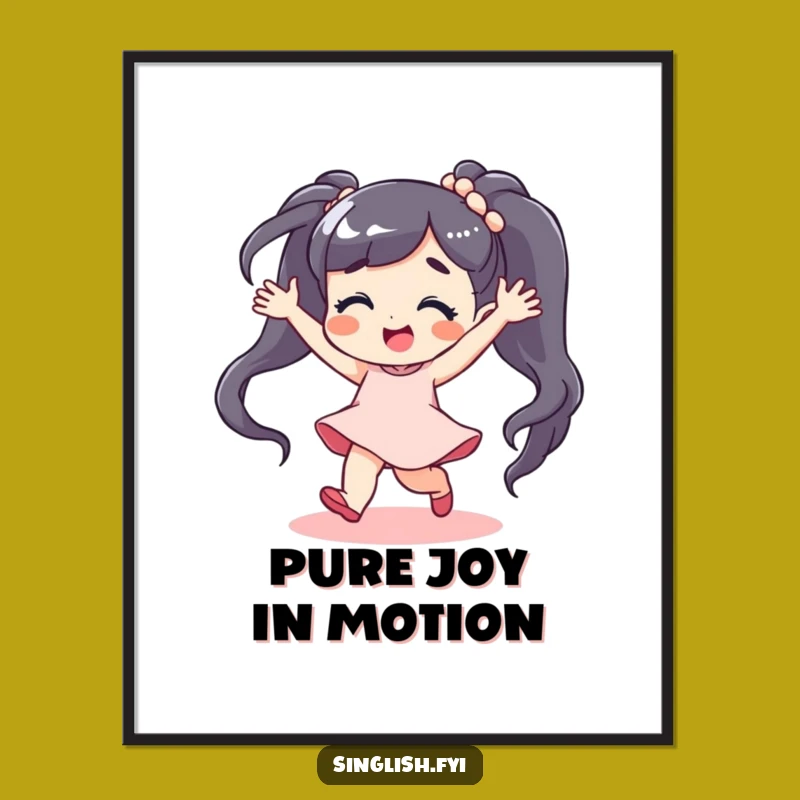 Funny Dancing Character Digital Art Print - Instant Carefree Joy for Walls