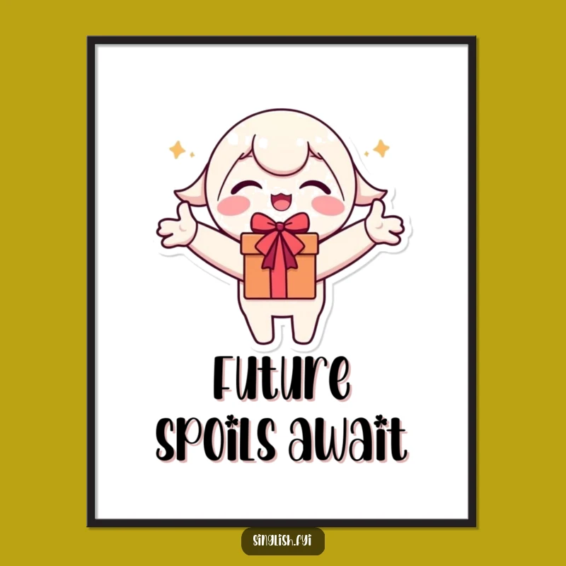 Funny Digital Art: Excited Character Print for Instant Joyful Decor