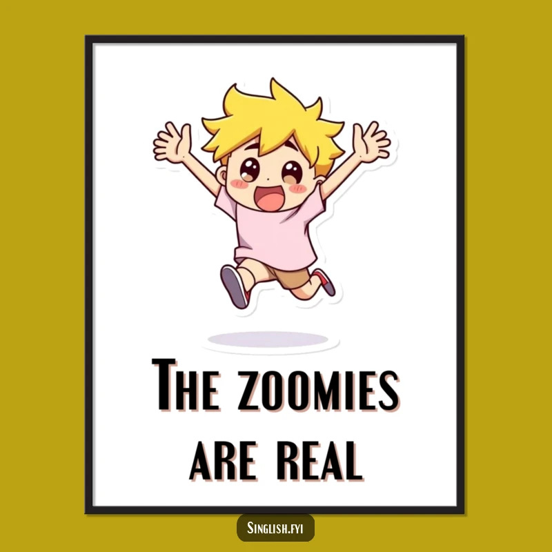 Funny Flailing Character Digital Art Print - Instant Excitement for Your Walls