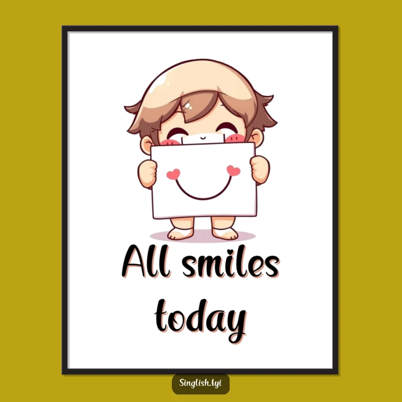 Funny Grinning Character Digital Art: Instant Happiness for Your Walls