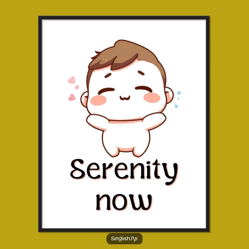 Funny Happy Sigh Digital Art - Relaxed Pose, Peace Promoting Print Decor