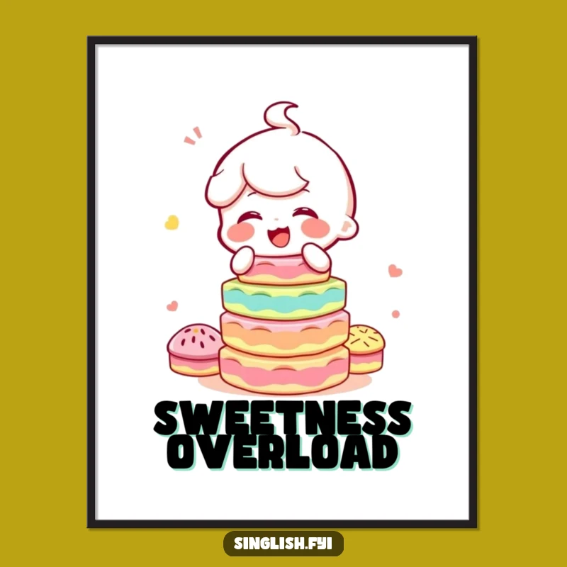 Funny Kuih Balancing Digital Art: Giggling Character, Instant Download Humor Gift