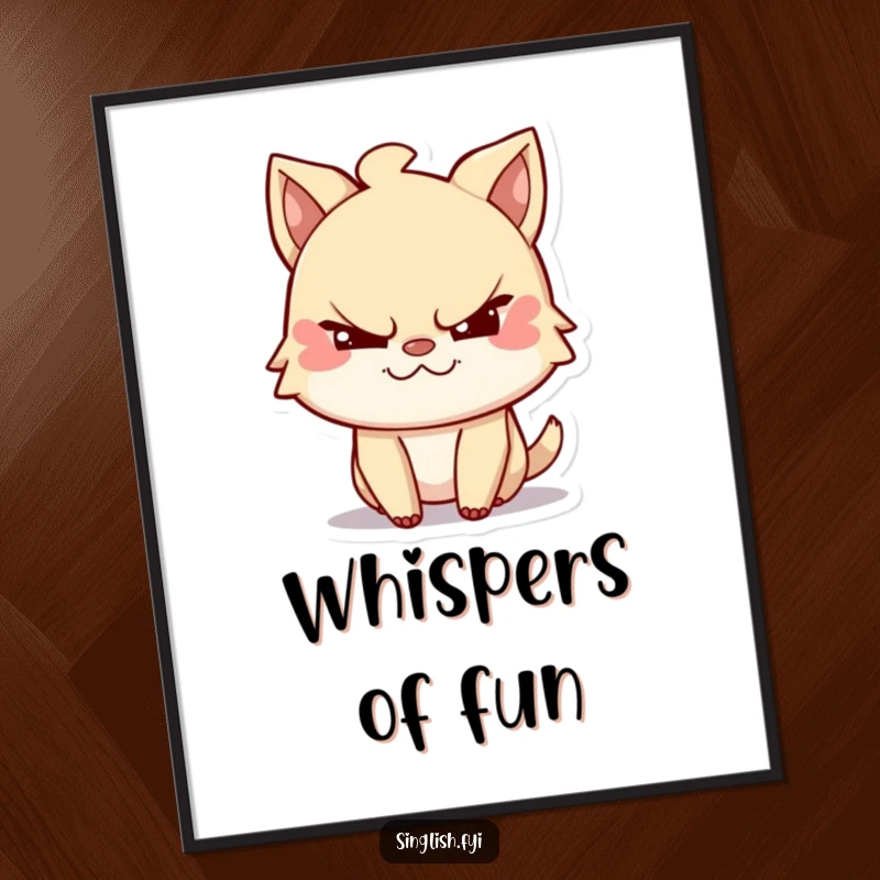 Funny digital art print of a mischievous character winking playfully, offering instant humorous decor for any setting.