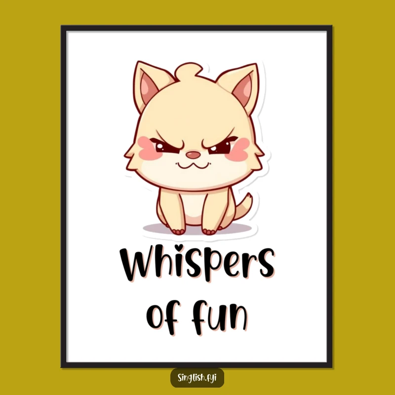 Funny Mischievous Character Digital Print, Playful Wink Wall Decor, Instant Gift