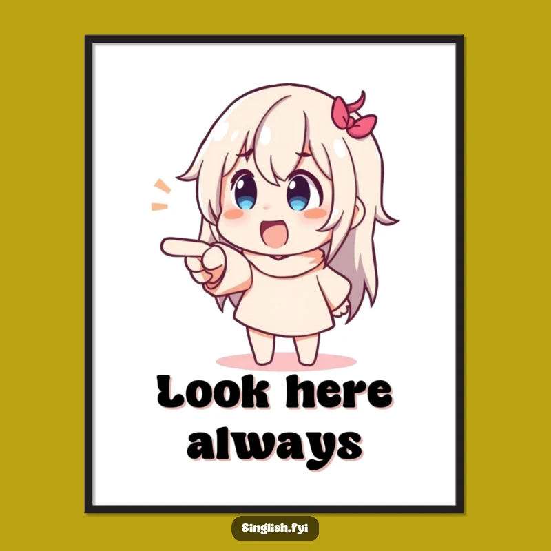 Funny Pointing Character Digital Art: Instant Delight for Your Walls!