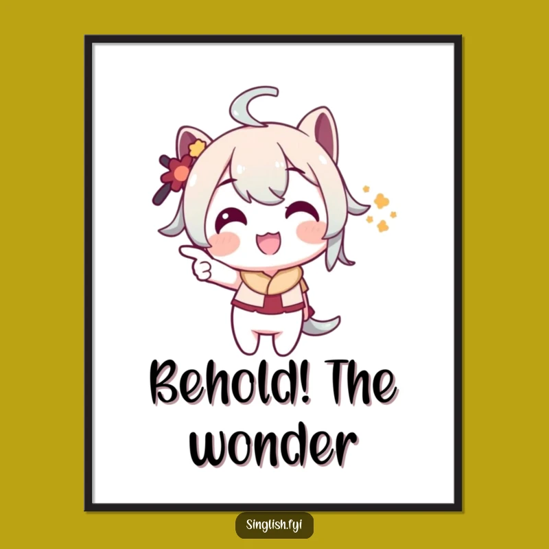 Funny Pointing Digital Art: Playful Grin Printable Decor, Instant Witty Gift!