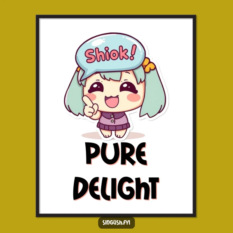 Funny 'Shiok!' Bubble Digital Art: Hilarious Art for Cheerful Spaces!