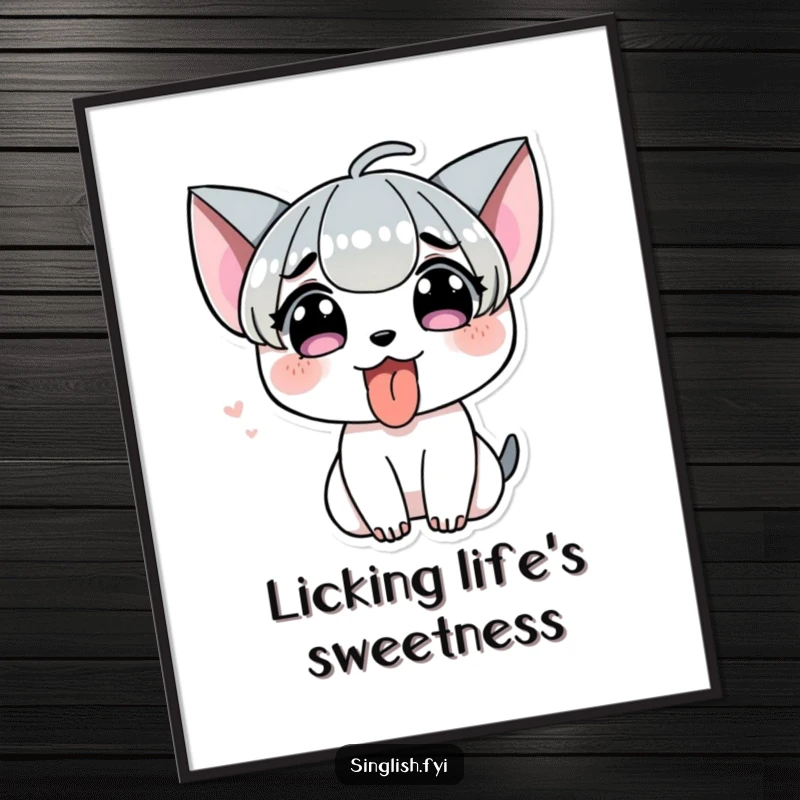 Funny Tongue Out Digital Art Print: A character humorously sticking its tongue out, ready to hang with playful flair.