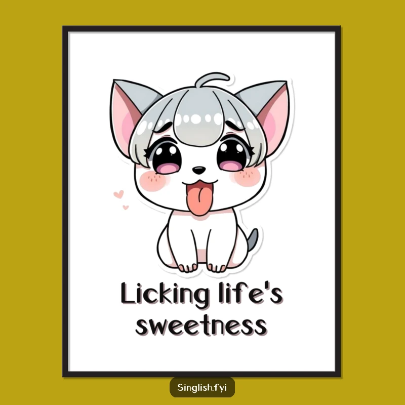 Funny Tongue Out Digital Art - Cheeky Character Pose, Playful Print Decor