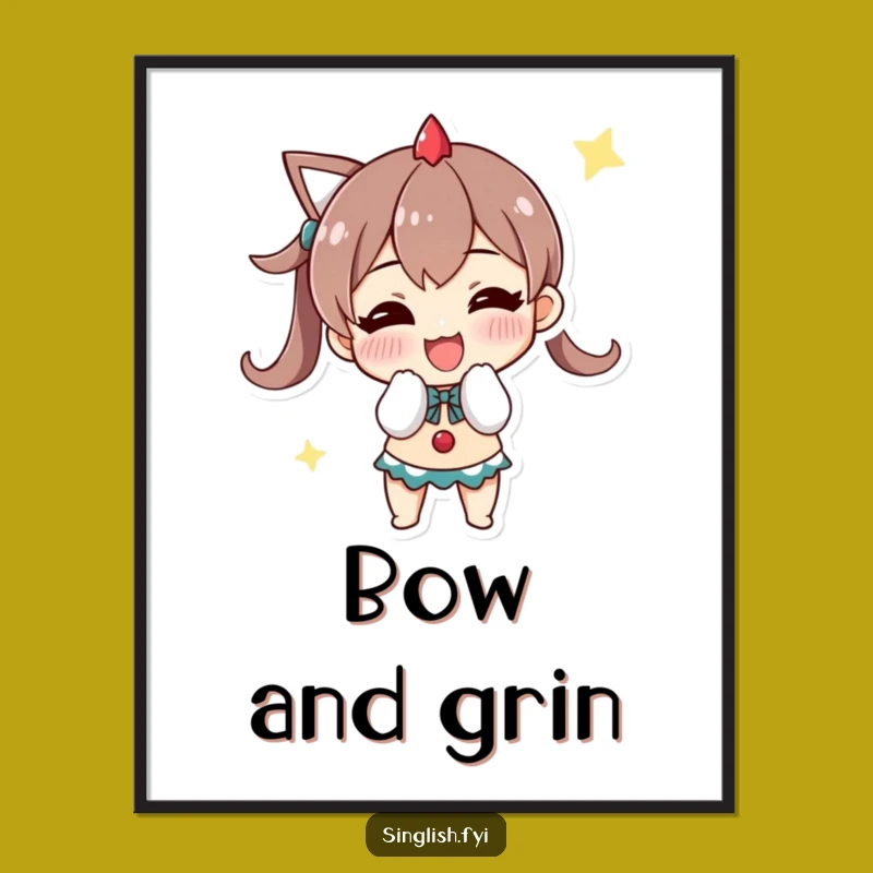 Funny Triumphant Bow Digital Art: Instant Victory for Your Walls!