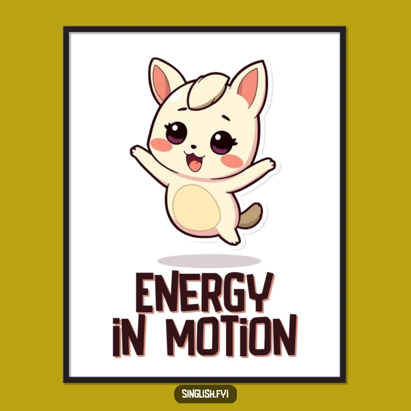 Funny Wiggling Character Digital Print: Instant Energetic Fun for Your Space