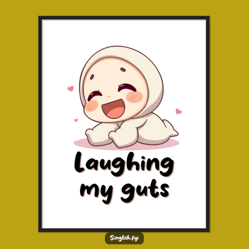 Funny Laughing Character Digital Art - Printable Joyful Laughter