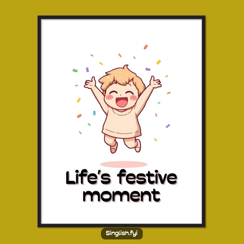 Funny Celebration Digital Art: Joyful Character Printable Decor, Instant Party Gift!