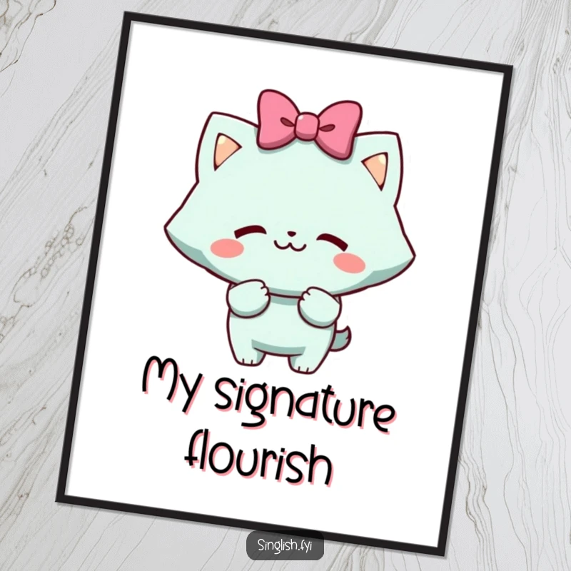 Funny Digital Art Print: Character performing a mock bow with a cheeky grin, a vibrant and humorous illustration.