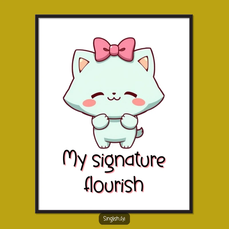 Funny Mock Bow Digital Art: Cheeky Grin Character Print - Humorous Gift