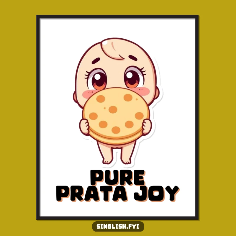 Funny Wide-Eyed Roti Prata Digital Art: Instant Hilarious Download