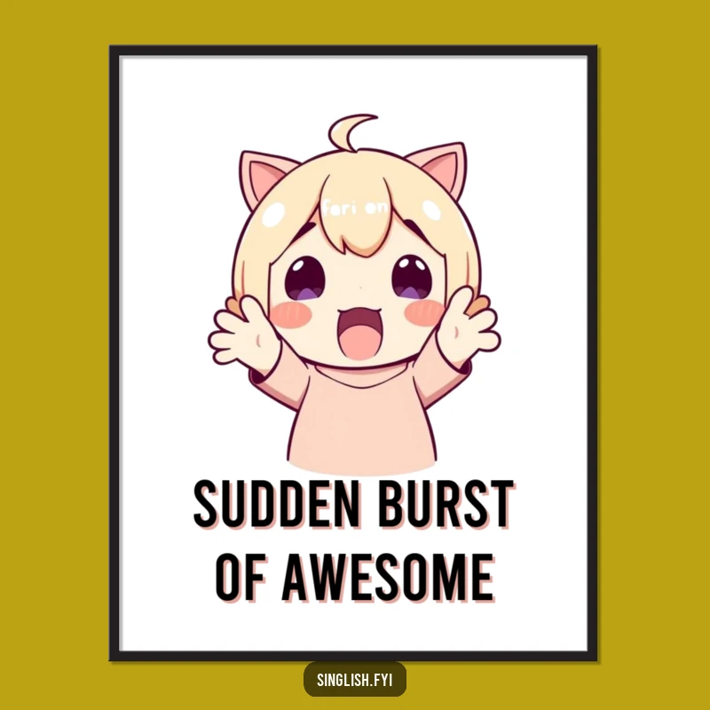 Funny Surprised Character Digital Print: Instant Delightful Humor for Your Space