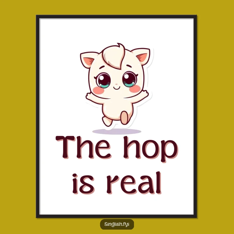 Instant Download: Funny Hopping Character Art - Spread Joy Instantly!