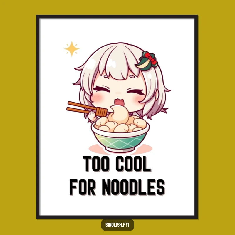 Funny Mee Goreng Wink Digital Art: Playful Character, Instant Download Humor Gift