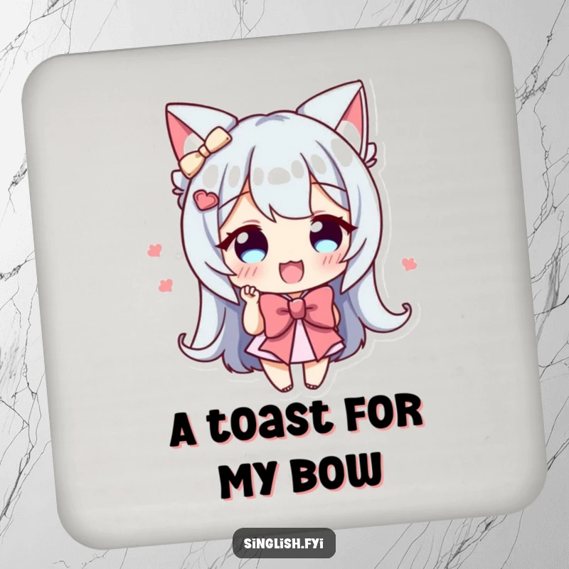 Funny Bowing Character Coaster: A character giving an enthusiastic bow, protecting surfaces with charm.