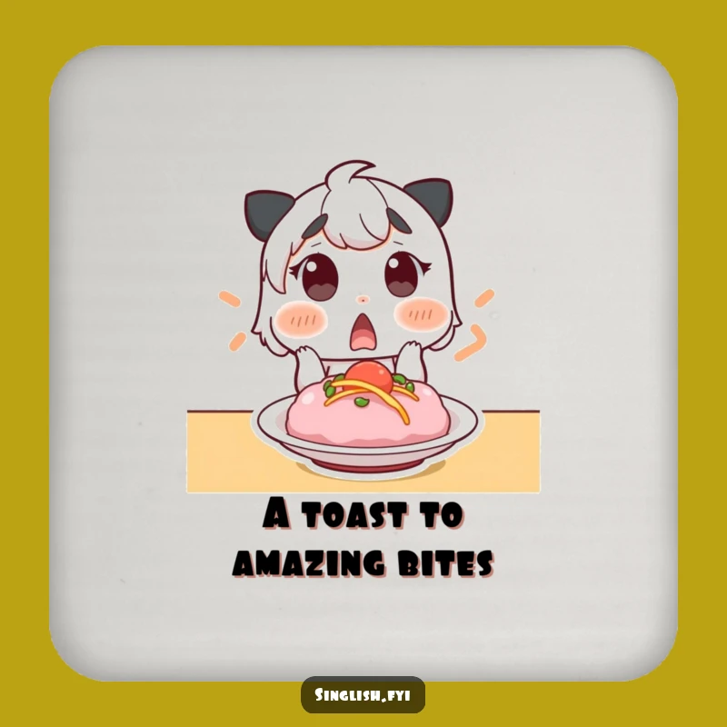 Funny Foodie Gasp Coaster Set, Surprised Dish Protection, Gift