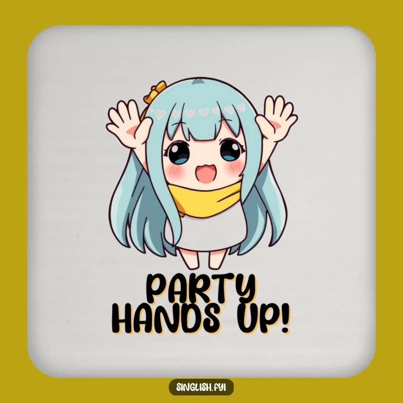 Celebrate Surfaces: Funny Waving Character Drink Coaster!