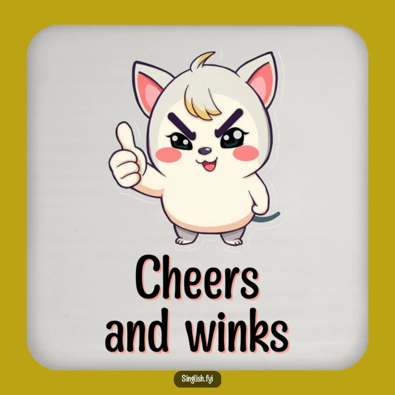 Funny Winking Thumbs Up Coaster: Surface Protection with Charm Gift