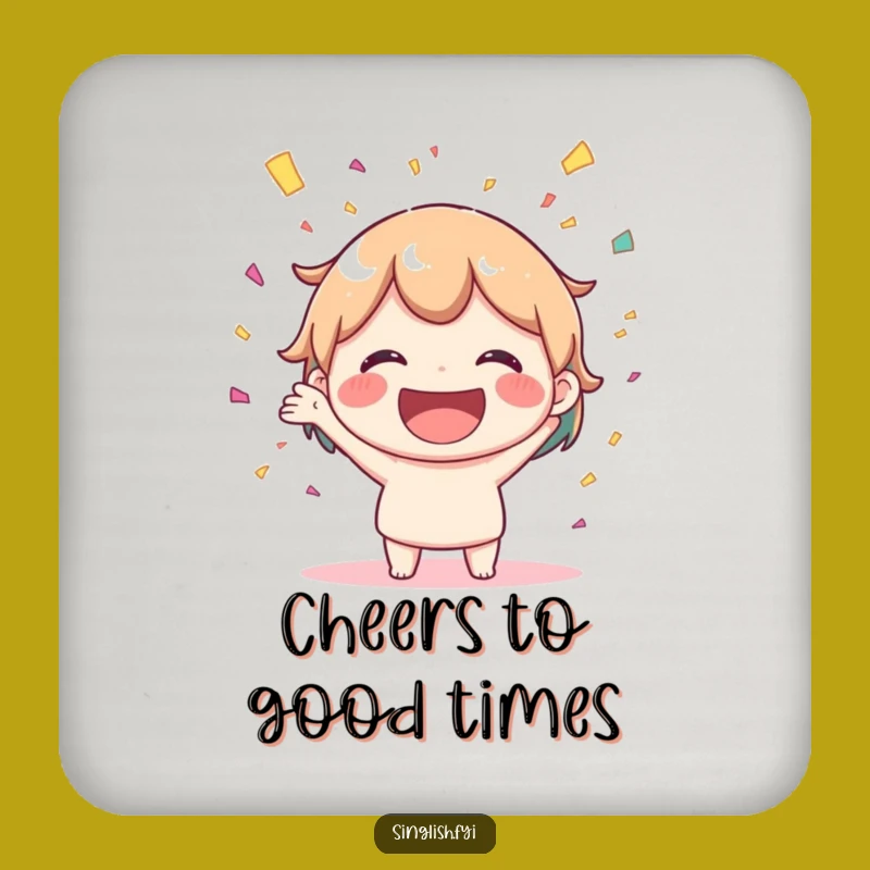 Funny Joyful Confetti Coaster Set, Big Smile Party Protection, Gift