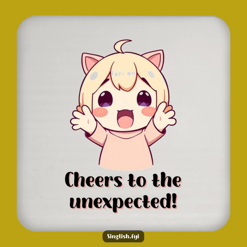 Funny Surprised Character Coaster: Protect Surfaces with Delightful Humor