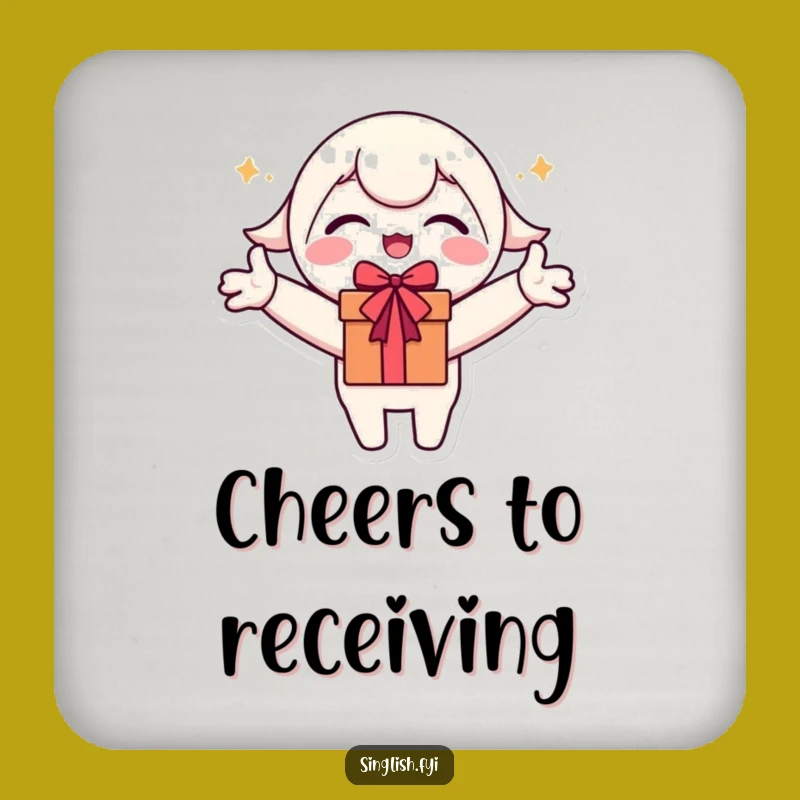 Funny Coaster Set: Excited Character Protecting Surfaces with Joy